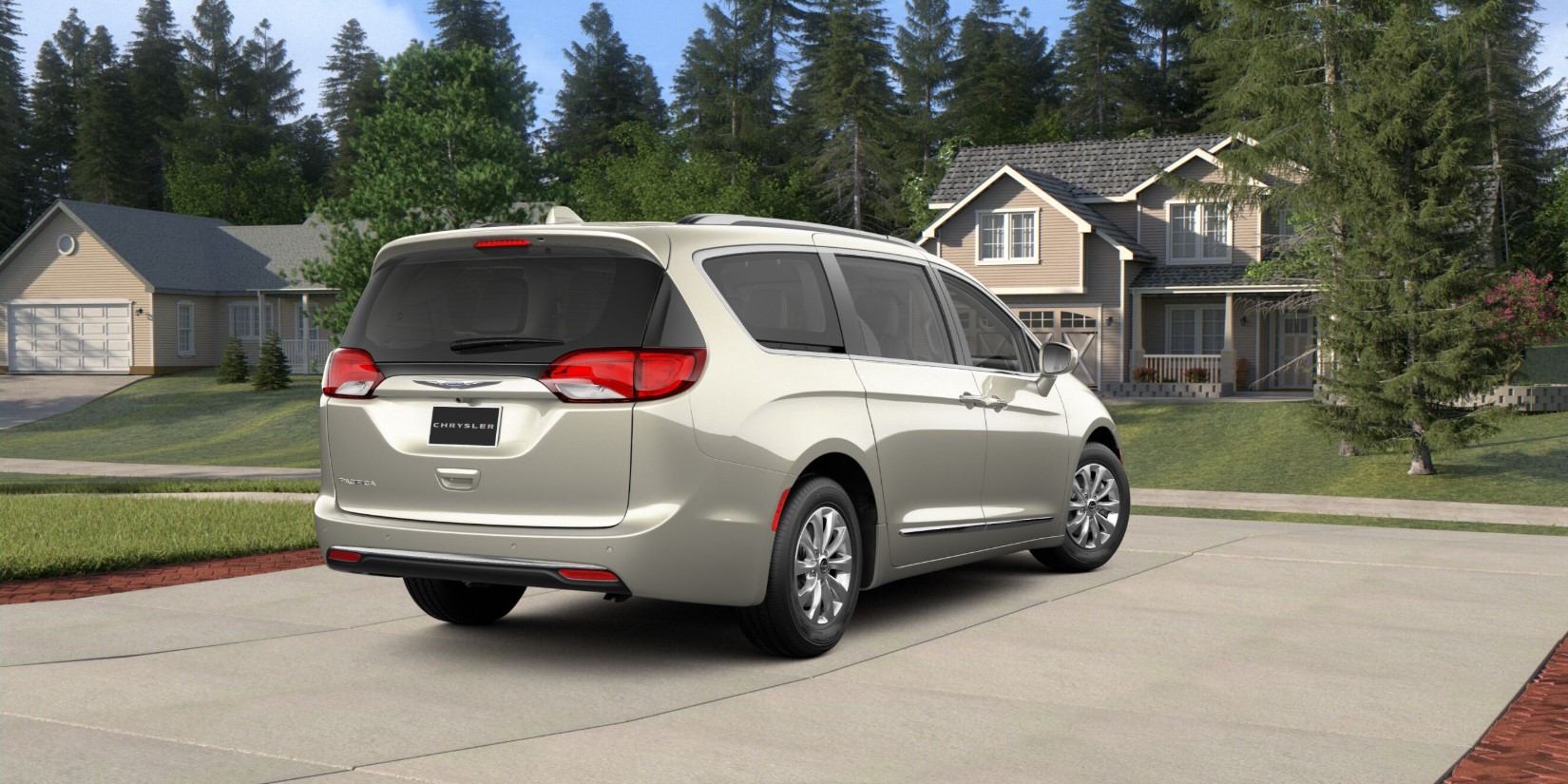 2019 Chrysler Pacifica Touring L White Pearl Exterior Rear Picture